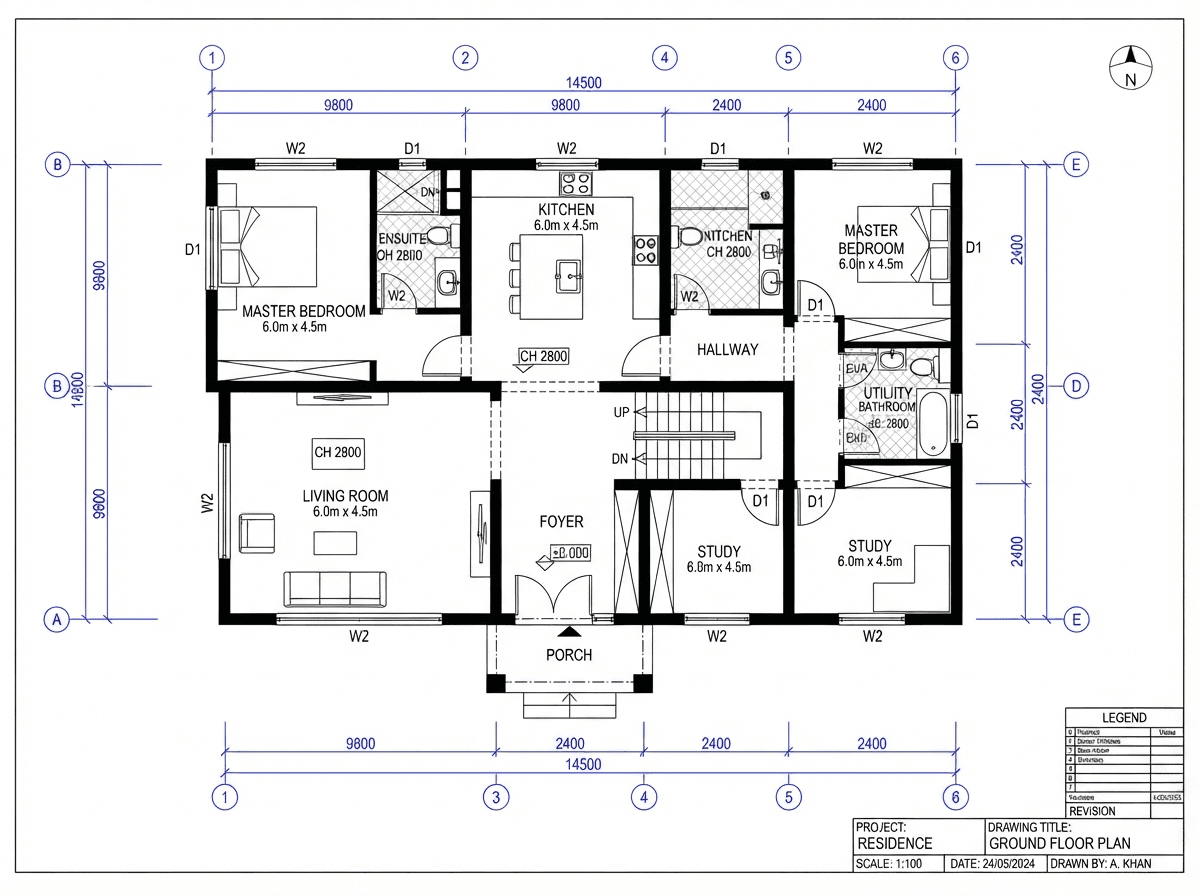 2D Floor Plan — AutoCAD