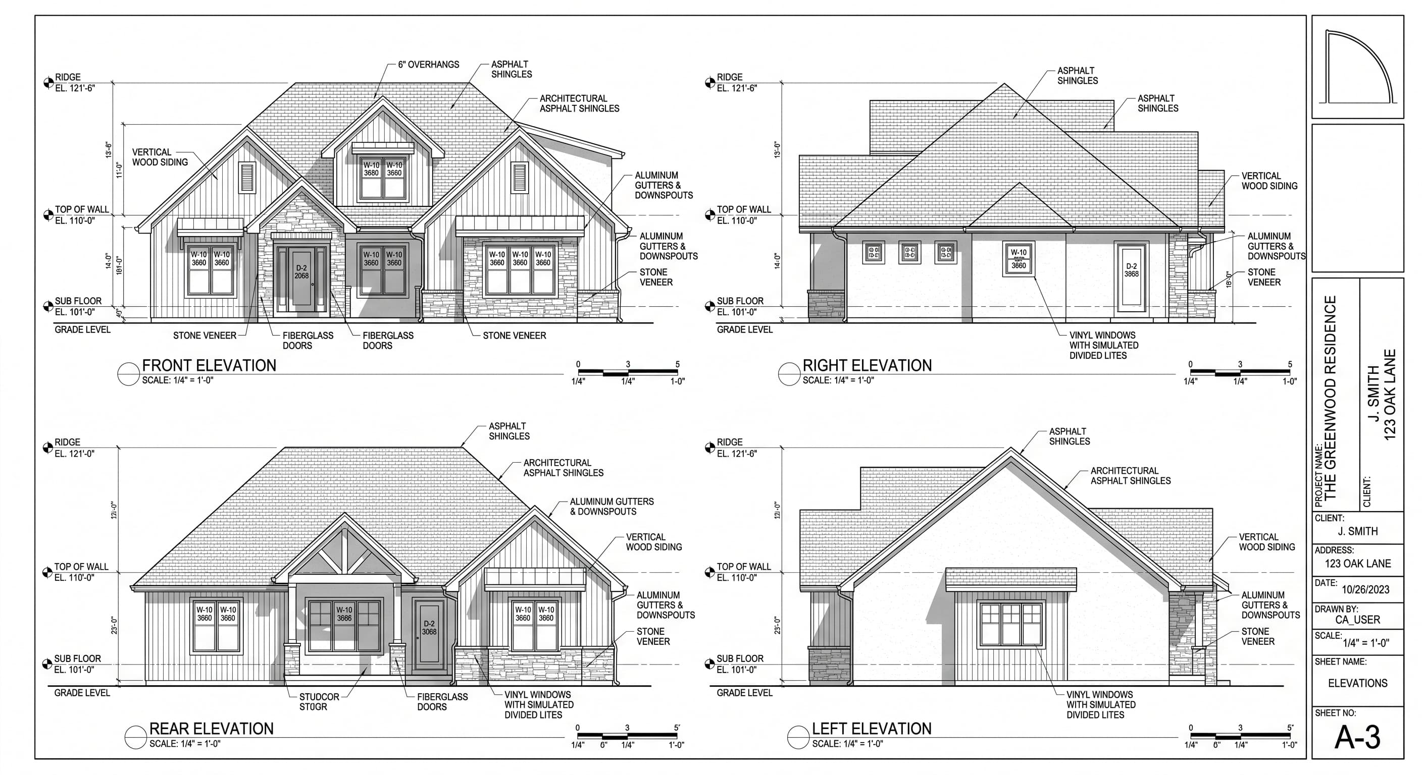 Chief Architect Elevations Sheet