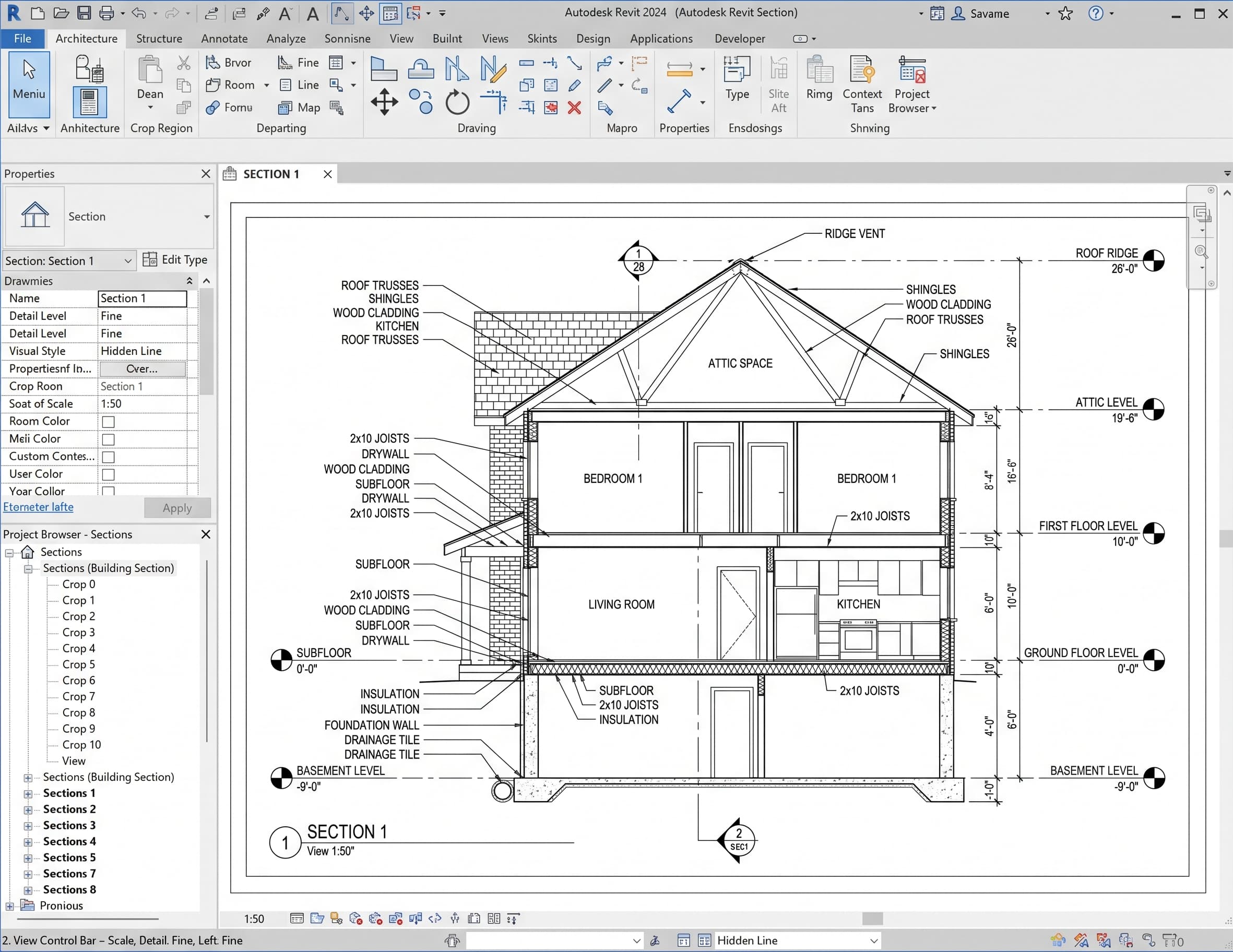 Revit Building Section